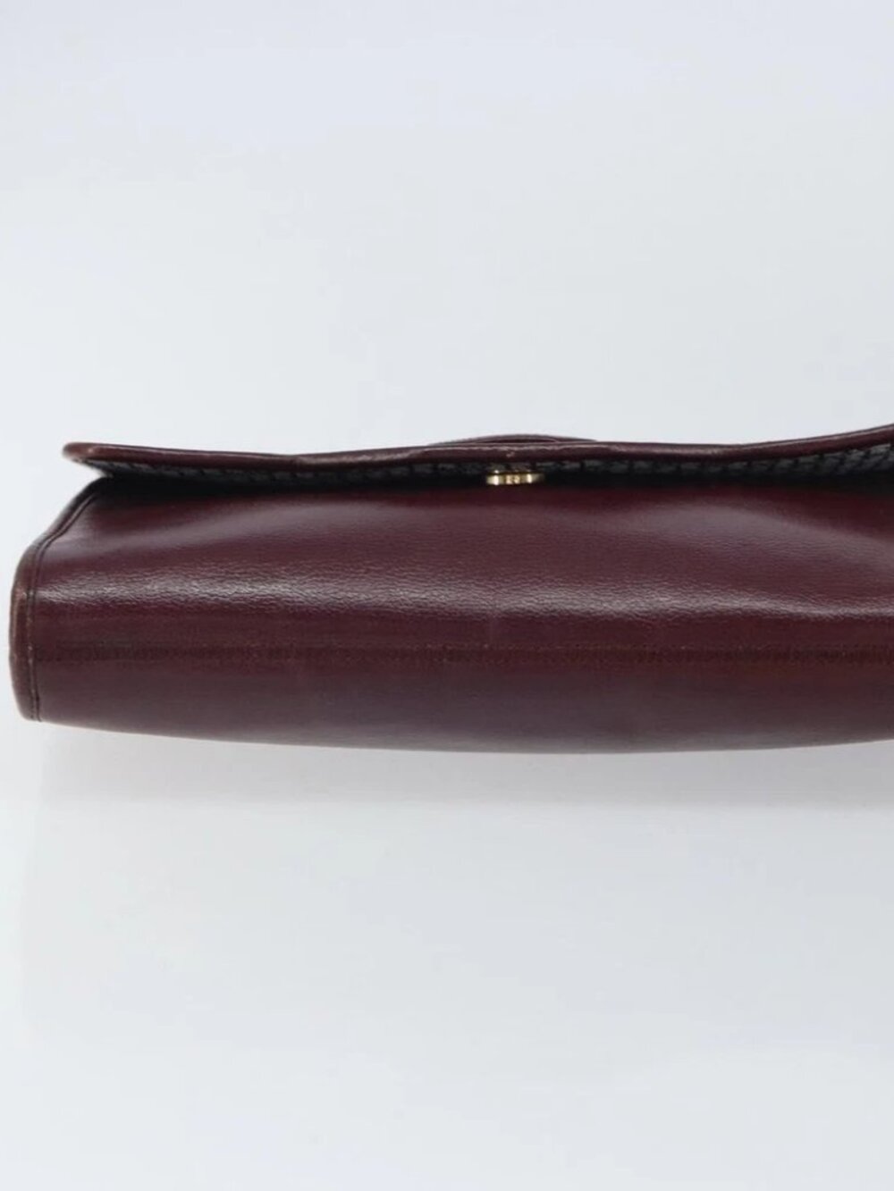 Christian Dior Shoulder Bag Leather Bordeaux Gold Auth - Picture 5 of 14